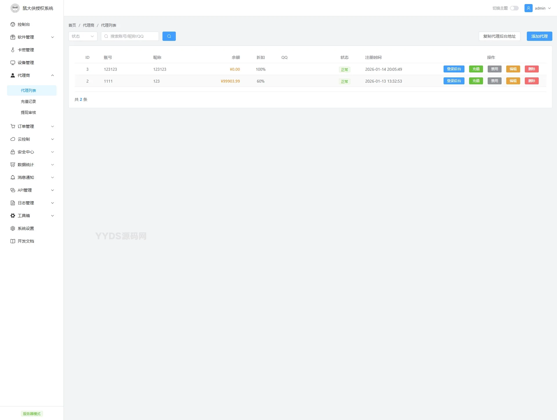 鼠大侠授权系统 V2.0